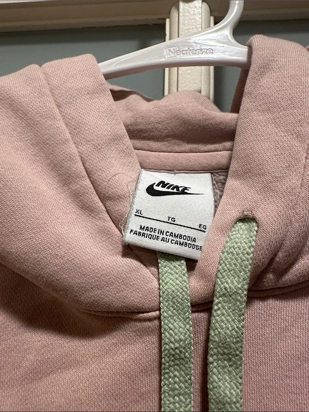 Nike Pink Hoodie with Drawstrings and Logo